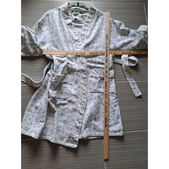 Hampton House Floral Print Womens Robe Pockets Belt Medium Vtg Women's Cottage - Picture 7 of 8